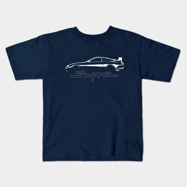 Toyota White Supra MK4 Vintage Kids T-Shirt by lilynamaste